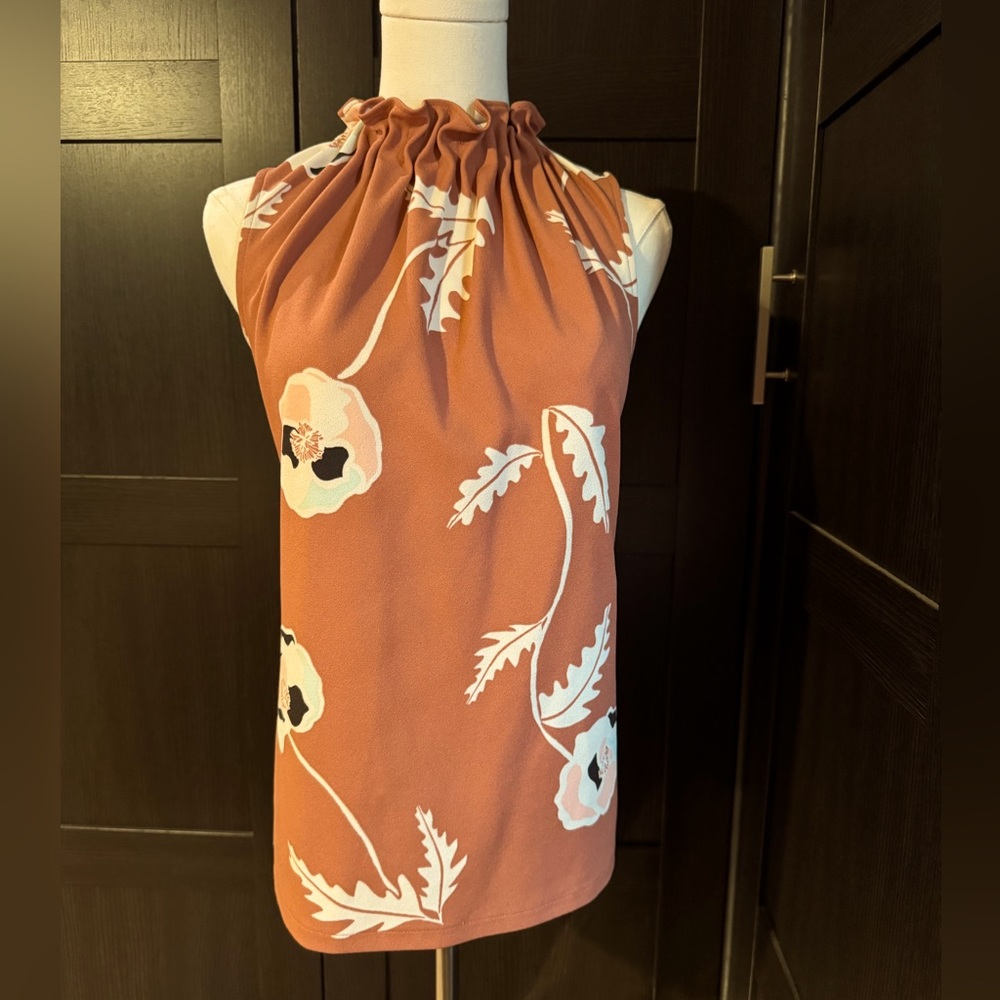 Abstract Floral Sleeveless Top